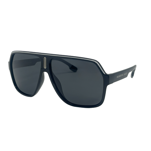 Mangrove Jacks Hamilton C5 Shiny Black w Shiny White Stripe / Smoke Polarised Lenses