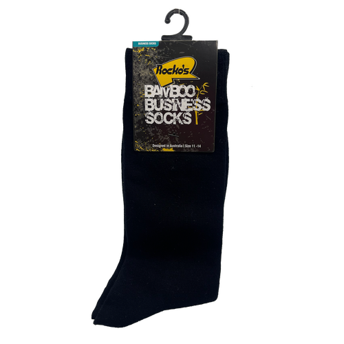 Rocko's Bamboo Business Socks Black Size 6-11