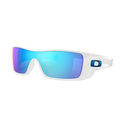 Oakley Batwolf Custom OO9101 Polished White / Prizm Sapphire Lenses