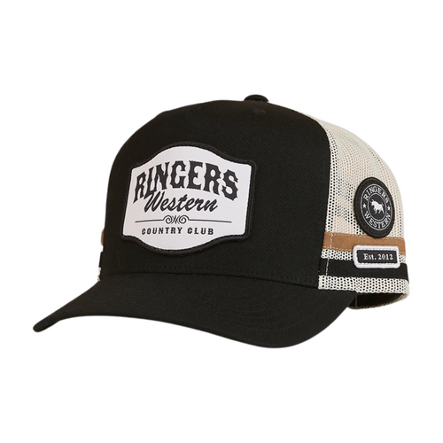 Ringers Western Country Club Deep Fit Trucker Cap Black OSFM