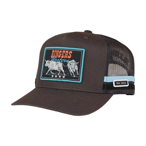 Ringers Western Stickin Together Deep Fit Trucker Cap Charcoal/Blue OSFM