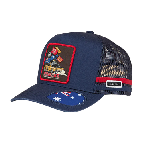 Ringers Western Ute Flag Deep Fit Trucker Cap Navy/Red OSFM