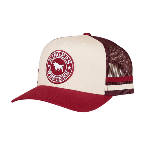 Ringers Western McCoy Trucker Cap Maroon/Off White OSFM