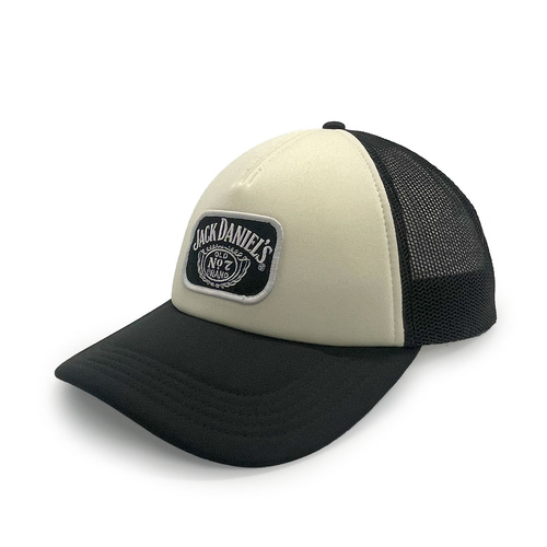 American Needle Jack Daniel's Two Tone Patch Valin Foamy Trucker Hat Black/Ivory OSFM
