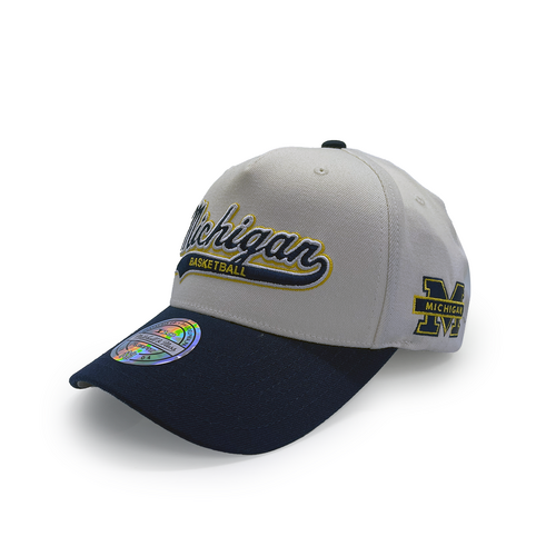 Mitchell & Ness University of Michigan Flexfit 110 Tailsweep White Cream/Navy OSFM