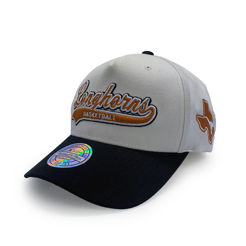 Mitchell & Ness University of Texas Long Horns Flexfit 110 Tailsweep White Cream/Black OSFM
