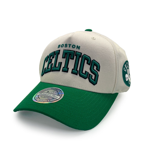 Mitchell & Ness Boston Celtics Flexfit 110 Team Arch White Cream/Green OSFM