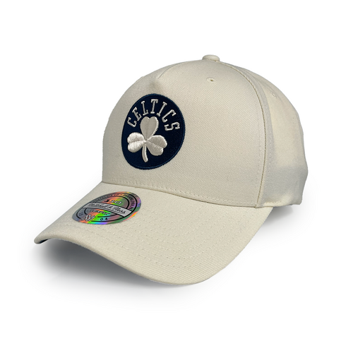 Mitchell & Ness Boston Celtics Flexfit 110 Core White Cream/Teal OSFM