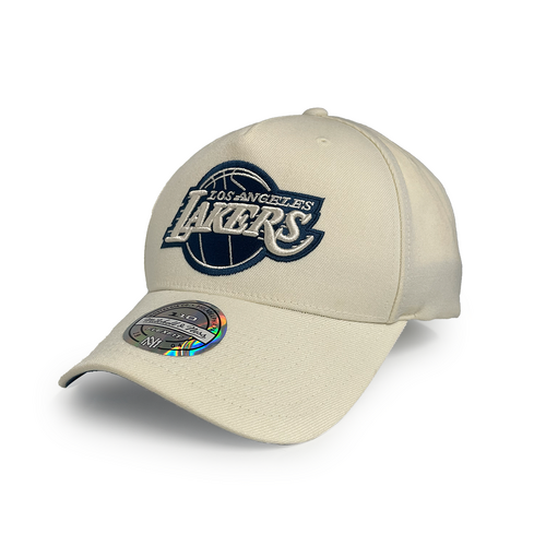 Mitchell & Ness Los Angeles Lakers Flexfit 110 Core White Cream/Teal OSFM