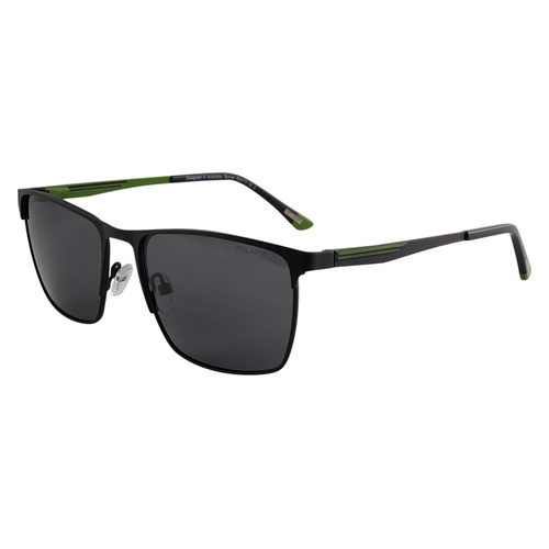 Bill Bass Tanner 28316 Gunmetal w Green / Grey Polarised Lenses