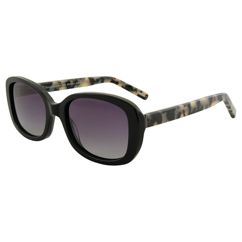 Bill Bass Millicent 28357 Black w Black Demi / Grey Gradient Polarised Lenses