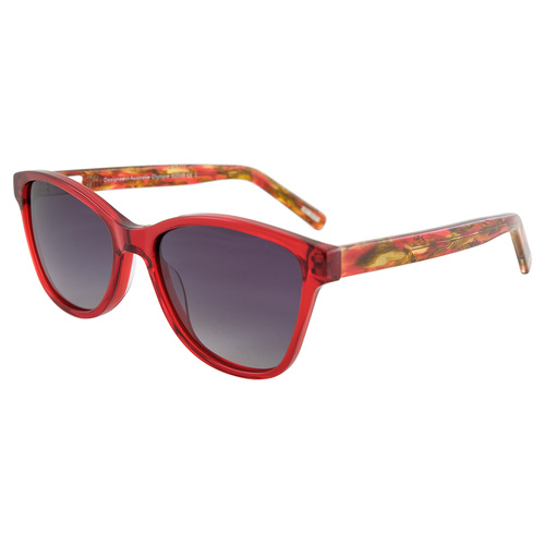 Bill Bass Olympia 28366 Red w Red Brown Pattern / Grey Gradient Polarised Lenses
