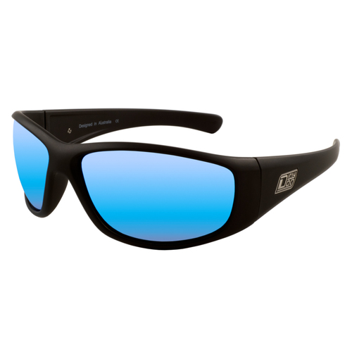 Dirty Dog Wolf 53514 Matte Black / Ice Blue Mirror Polarised Lenses