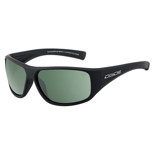 Dirty Dog Wicked 53523 Matte Black / Green Polarised Lenses