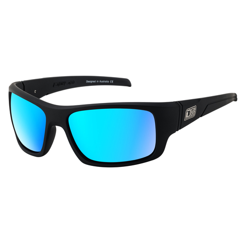 Dirty Dog Stray 53600 Satin Black / Ice Blue Mirror Polarised Lenses