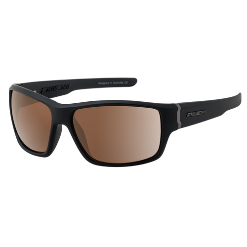 Dirty Dog Knox 53614 Satin Black / Brown Polarised Lenses