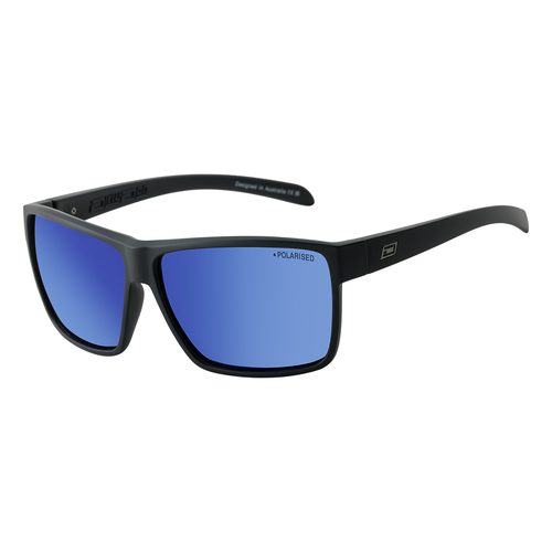 Dirty Dog Rackateer 53729 Satin Black / Blue Mirror Polarised Lenses