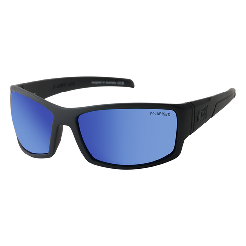 Dirty Dog Defendor 53736 Satin Black / Blue Mirror Polarised Lenses