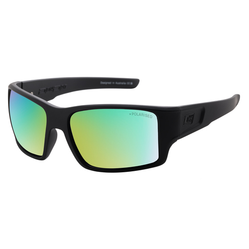 Dirty Dog Chill 53761 Satin Black / Green Fushion Mirror Polarised Lenses