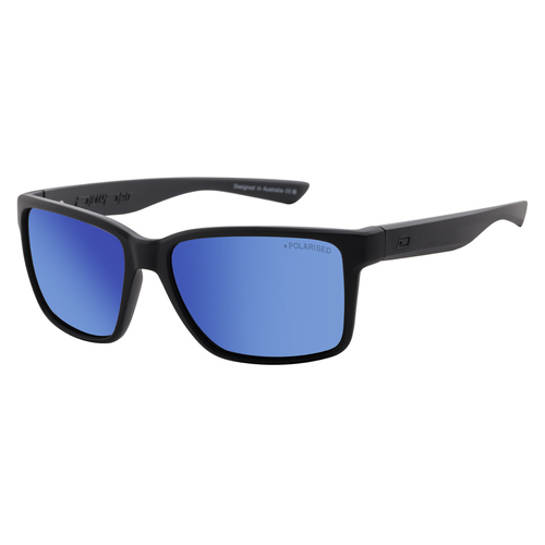 Dirty Dog Yolo 53763 Satin Black / Blue Mirror Polarised Lenses