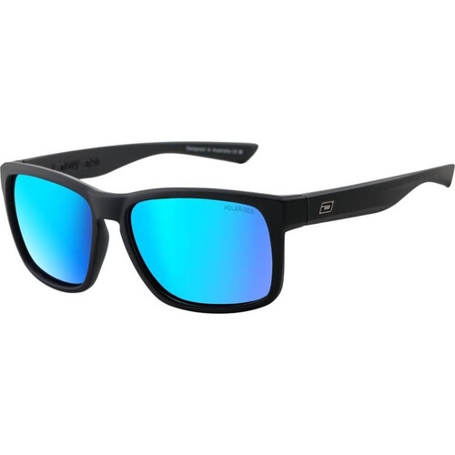 Dirty Dog Hoodlum 53770 Satin Black / Blue Mirror Polarised Lenses