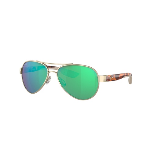 Costa Del Mar Loreto 6S4006 400622-56 Rose Gold / Green Mirror Polarised Lenses