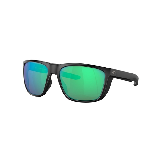 Costa Del Mar Ferg 6S9002 900201-59 Matte Black / Green Mirror Polarised Lenses